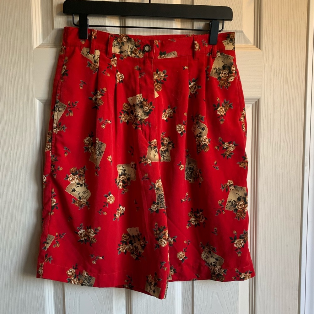 Vintage 90s High Waist Floral Shorts Mail Letter Print